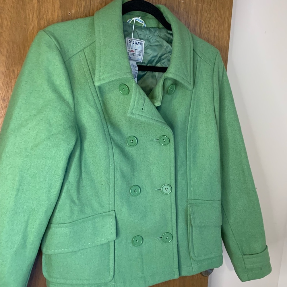 Sweet green pea coat #R2 - Picture 2 of 5